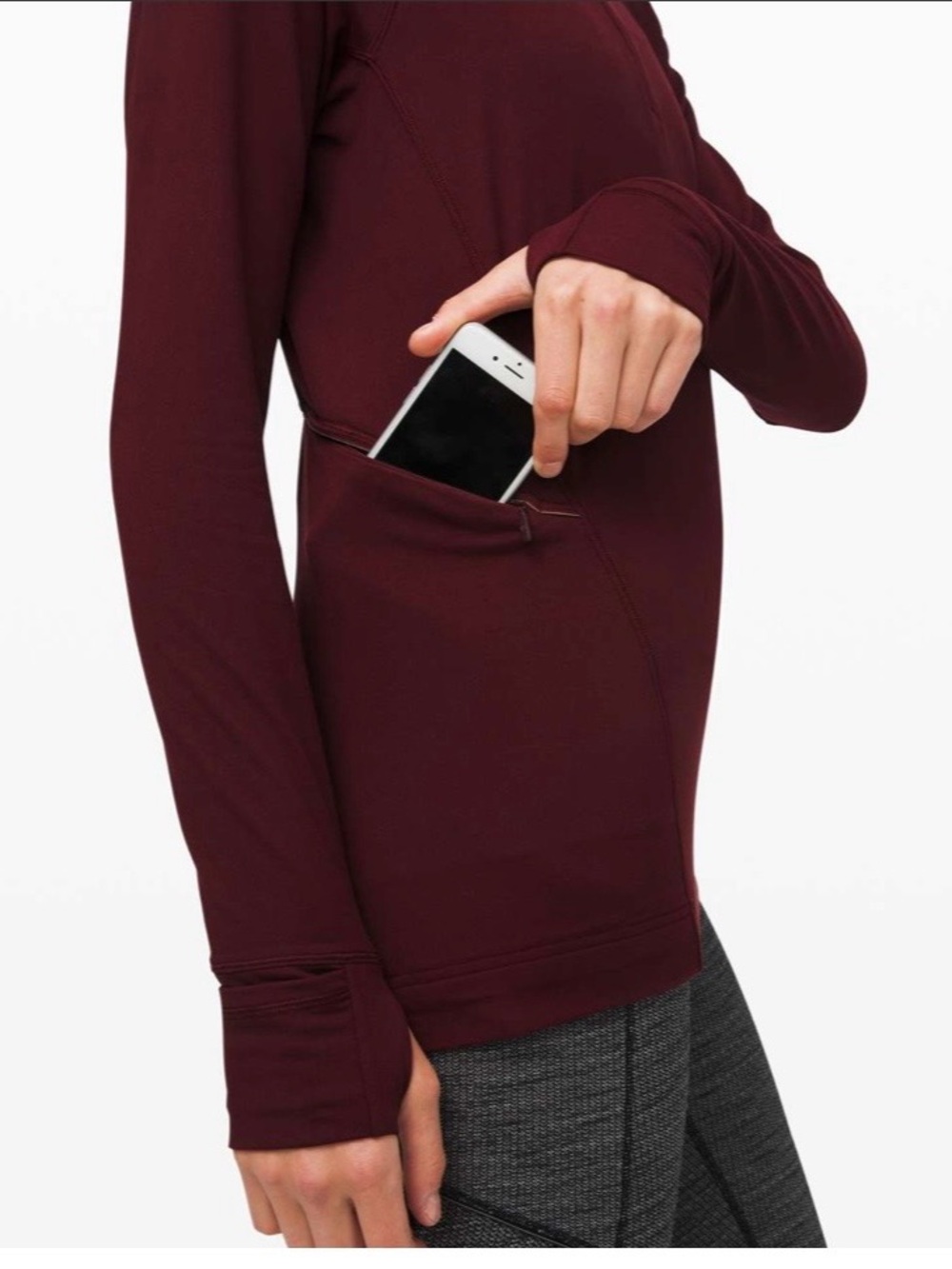 Lululemon Warm Stabilizer 1/2 Zip Hoodie Garnet Women's 6 - Picture 3 of 11